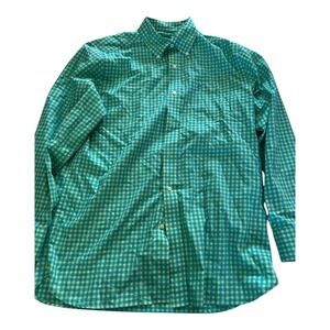 Southern Tide Club Button Up Shirt Men M Green Plaid Button-Down Collared Cotton